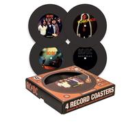 Aquarius AC DC vinyl coasters, Medium, multicolor