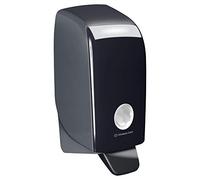 Aquarius Dispenser Sapone Liquido mani 7173, Per Sapone mani da 1 L | Dispenser sapone liquido mani, montaggio a parete, nero, per ricarica detergente mani da 1 litro