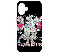 Aquarius Zodiac Donne Fragola Coquette Fiocco Acqua Floreale Custodia per iPhone 16