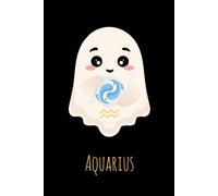 Aquarius Zodiac Sing Ghost Notebook - 6x9 Lined Journal, 150 Pages, Cute Astrology Personalized Gift, Aquarius Constellation, Kawaii Boo Notebook for School, Students, Home and Office
