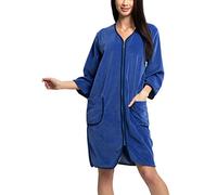 Aquarti Accappatoio Corto con Cerniera Maniche 3/4 Donna, Jeans, 4XL