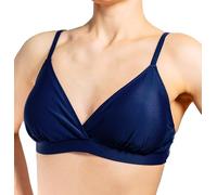 Aquarti Bikini Top Donna - Reggiseno da Bagno Comodo, Coppe A-D, Vari Colori e allacciature, Stile Senza Tempo, Design 042 - con Cinturini/Blu Scuro, 40 Cup C