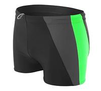 Aquarti Calzoncini da Bagno Aderenti Boxer Sportivi da Uomo, Nero/Grigio/Verde, M