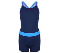 Aquarti Costume da Bagno Intero Pantaloncino da Bambina, Blu Scuro/Blu, 158
