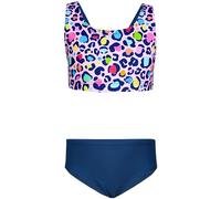Aquarti Costume da Bagno per Ragazze Bikini Sportivo 2 Pezzi Bambina, Stampa Leopardata Rosa Rosa Viola Blu Scuro, 152