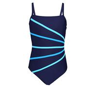 Aquarti Costume Piscina Bambina - Costume Intero Bambina con Bretelle Sottili Regolabili, Blu Scuro/Turchino/Azzurro, 158