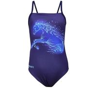 Aquarti Costume Piscina Bambina - Costume Intero Bambina con Bretelle Sottili Regolabili, Cavallo/Blu Scuro, 164