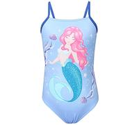 Aquarti Costume Piscina Bambina - Costume Intero Bambina con Bretelle Sottili Regolabili, Sirena nell'Acqua Blu/Rosa/Turchese, 116