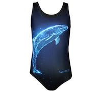Aquarti Costume Piscina Bambina Intero con Stampa - Resistente, Confortevole e alla Moda, Delfino Digitale/Blu/Nero, 128