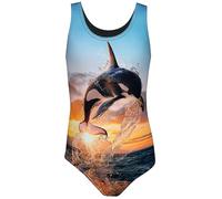 Aquarti Costume Piscina Bambina Intero con Stampa - Resistente, Confortevole e alla Moda, Orca/Nero, 164