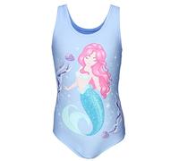 Aquarti Costume Piscina Bambina Intero con Stampa - Resistente, Confortevole e alla Moda, Sirena nell'Acqua Blu/Rosa/Turchese, 134
