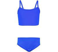 Aquarti Girls Costume da Bagno Bustier Bikini Set Bambine e Ragazze Due Pezzi, 038 Jacquard a Pois Blu Fiordaliso, 146
