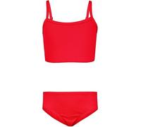 Aquarti Girls Costume da Bagno Bustier Bikini Set Bambine e Ragazze Due Pezzi, 038 Puntini Jacquard Rossi, 134