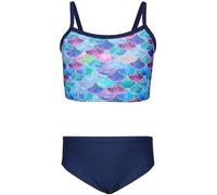 Aquarti Girls Costume da Bagno Bustier Bikini Set Bambine e Ragazze Due Pezzi, 038A Bikini Sirena Viola/Blu Scuro, 128