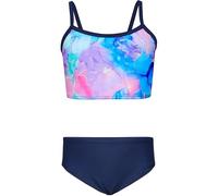Aquarti Girls Costume da Bagno Bustier Bikini Set Bambine e Ragazze Due Pezzi, 038B Tie Dye Blu Scuro/Viola/Rosa, 146