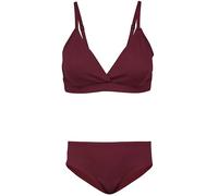 Aquarti Girls Costume da Bagno Bustier Bikini Set Bambine e Ragazze Due Pezzi, 039 Jacquard a Pois Rosso Marrone, 152