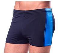 Aquarti Pantaloncini da Bagno Uomo con Elastico Regolabile, Nero/Blu, 7XL