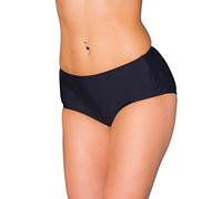 Aquarti Slip Bikini Donna a Vita Media - Slip Costume Donna Classico in Colori Solidi, Nero, 52
