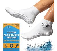 Aquasafe Calze Piscina Impermeabili Anti Verruche in Lattice Calze Nuoto Antiscivolo Scarpe Piscina Bambino Igieniche e Protettive (IT, Numero, 43, 46, Regular, Regular, Extra Grande, White)