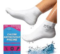 Aquasafe Calze Piscina Impermeabili Anti Verruche in Lattice Calze Nuoto Antiscivolo Scarpe Piscina Bambino Igieniche e Protettive (IT, Numero, 26, 30, Bianco, Taglia X-S (bambini 26.5-30))