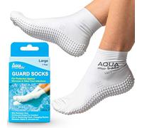 Aquasafe Calze Piscina Impermeabili Anti Verruche in Lattice Calze Nuoto Antiscivolo Scarpe Piscina Bambino Igieniche e Protettive (IT, Numero, 39, 42, Regular, Regular, Grande, White)