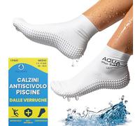 Aquasafe Guardsocks Calzini impermeabili Verruca per bambini, 100% lattice, antiscivolo, per l'igiene e la sicurezza della piscina, calzini protettivi per il nuoto, bianco, 3