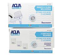 Aquasan Aquacompact + 3 Cartucce Ricambio Filtro Rubinetto Depuratore Microfiltrazione Filtraggio Acqua Potabile Sistema Filtrante MultiStadio per Rubinetto Rimuove Batteri Gusto Odore Indesiderati