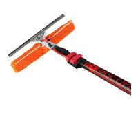 Aquascopic Asta telescopica con lavatrice/estrattore e tubo dell'acqua interna, lunghezza regolabile, detergente per finestre per pannelli solari, fino a 7,2 m