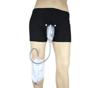 AQUASHIELDING Slip per incontinenza da Uomo Intimo per incontinenza Lavabile con Sacca per urina e catetere per Raccolta urina in Silicone,L