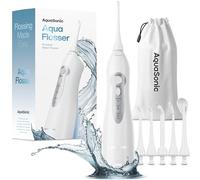 AquaSonic Aqua Flosser - Idropulsore senza fili ricaricabile per denti - Irrigatore orale portatile impermeabile per la pulizia dentale con 5 punte a getto - Bretelle Home Travel