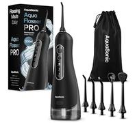 AquaSonic Aqua Flosser PRO - Idropulsore ricaricabile senza fili per denti, gengive e lingua, design moderno, serbatoio grande da 300 ml, 6 punte a getto con ugello deluxe per lingua, 3 modalità