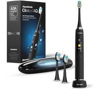 Aquasonic Clinical AQ - Spazzolino intelligente ultra-sbiancante con touchscreen, Bluetooth e coach per spazzolatura, 2 testine e custodia di ricarica disinfettante UV