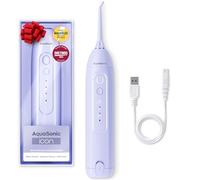 AquaSonic Icon Water Flosser - Idropulsore ricaricabile senza fili per denti e apparecchi ortodontici - Pulizia dentale portatile impermeabile con punta a getto - Bretelle Home Travel - Lilla