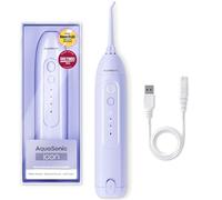 AquaSonic Icon Water Flosser - Idropulsore ricaricabile senza fili per denti e apparecchi ortodontici - Pulizia dentale portatile impermeabile con punta a getto - Bretelle Home Travel - Lilla