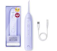 AquaSonic Icon Water Flosser - Idropulsore ricaricabile senza fili per denti e apparecchi ortodontici - Pulizia dentale portatile impermeabile con punta a getto - Bretelle Home Travel - Lilla