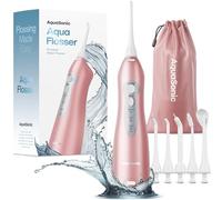 AquaSonic Water Flosser - Cordless Rechargeable Water Flossers for Teeth Cleaning - Waterproof Aqua Flosser, Portable Oral Irrigator for Dental Cleaning with 5 Jet Tips - Braces Home Travel