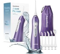 AquaSonic Water Flosser - Cordless Rechargeable Water Flossers for Teeth Cleaning - Waterproof Aqua Flosser, Portable Oral Irrigator for Dental Cleaning with 5 Jet Tips - Braces Home Travel