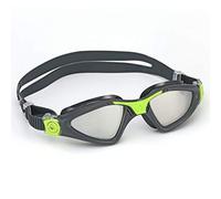Aquasphere Kayenne Occhialini da Nuoto Unisex Adulto, Grigio & Verde Brillante/Lenti Specchiate Argento, Taglia unica