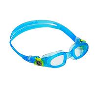 Aquasphere Moby Kid Occhialino da Nuoto Unisex Youth, Turchese & Verde Brillante, Lenti Chiare, Taglia unica