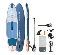AQUASTIC Perth Pro 11'2" - Set completo con paddle 2 in 1, seggiolino per kayak, leash 300 cm, pompa, zaino, Drop Stitch Lite, 165 kg, 340 x 86 cm, per principianti ed esperti