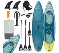 AQUASTIC Raglan 13'2" SUP Kayak Hybrid Board - 620 l, 2 posizioni di pagaia, sedile montabile, Drop Stitch Lite, 98 cm di larghezza, 2 pinne, Eva Deck, set completo con pagaia, pompa e zaino