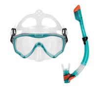 AQUASTIC Set da Snorkeling JETTY 2in1 Maschera e Tubo Snorkel Colore Rosso|Blu Maschera con Vetro Temperato Maschera e Boccaglio immersioni Ideale per il Mare e le Vacanze Impermeabilità e Comfort