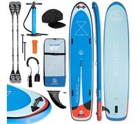 AQUASTIC Tourer Board 12'2" SUP Tavola ECO durevole dimensioni 374 x 81,3 x 15 cm con pompa e due pagaie Tavola blu per 2 persone 2 in 1 per viaggi di nuoto Tecnologia Dropstitch gonfiabile MSL