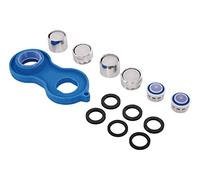 'aquaSu® Set risparmio acqua, prodotto in Germania, set tabulatore risparmio per rubinetti, con chiave di montaggio, inserti risparmio energetico, 190169