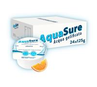 AquaSure Acqua Gel Gelificata Per Disfagia Gelatina Al Gusto Arancia 24x125g