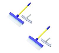 Aquaswipe Recyclable Silicone Window Squeegee Kit, 2025 New 3 in 1 Window Cleaning Scraper, Multifunctional Silicone Squeegee and Microfiber Scrubber (Blue, 2pcs)