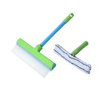 Aquaswipe Recyclable Silicone Window Squeegee Kit, 2025 New 3 in 1 Window Cleaning Scraper, Multifunctional Silicone Squeegee and Microfiber Scrubber (Green, 1pcs)