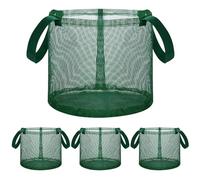 Aquatic Plant Basket - Foldable Reusable Mesh Plant Basket | Breathable Pots Container | 4pcs Reusable Pond Planter with Handles, Breathable Green Aquatic Garden Pond Planter Baskets