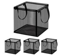 Aquatic Plant Baskets, 4-Pack Foldable Mesh Grow Bags, Durable Water Plant Containers | Pond Gardening Accessory, Easy Planting Mesh Bags For Aquarium Backyard Courtyard Garden Outdoor Pond Pool Lands