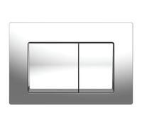 AQUAUNO - Pannello di comando WC cromato per WC in plastica per risciacquo a 2 quantità, pulsante di risciacquo a risparmio d'acqua, compatibile con Geberit Sigma